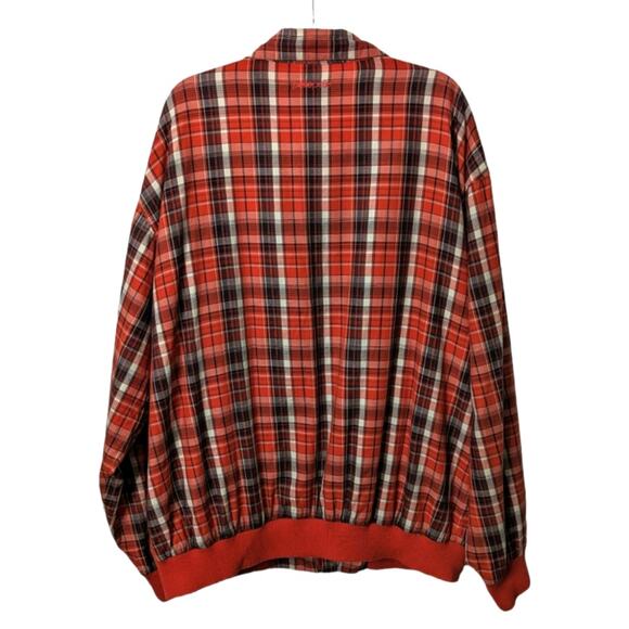 Pelle Pelle Vintage Plaid Zip Front Windebreaker Jacket Orange Brown Gray 4X - Picture 2 of 11